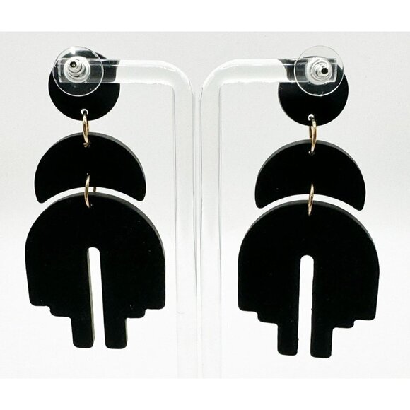 Bohemian Rainbow Dangle Acrylic Earrings NWT - Picture 4 of 4